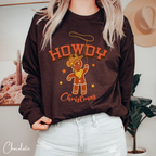 🤠🍪 Howdy Christmas Gingerbread Cowboy Sweatshirt – Western Holiday Crewneck • Cute Cowgirl Christmas Aestheti