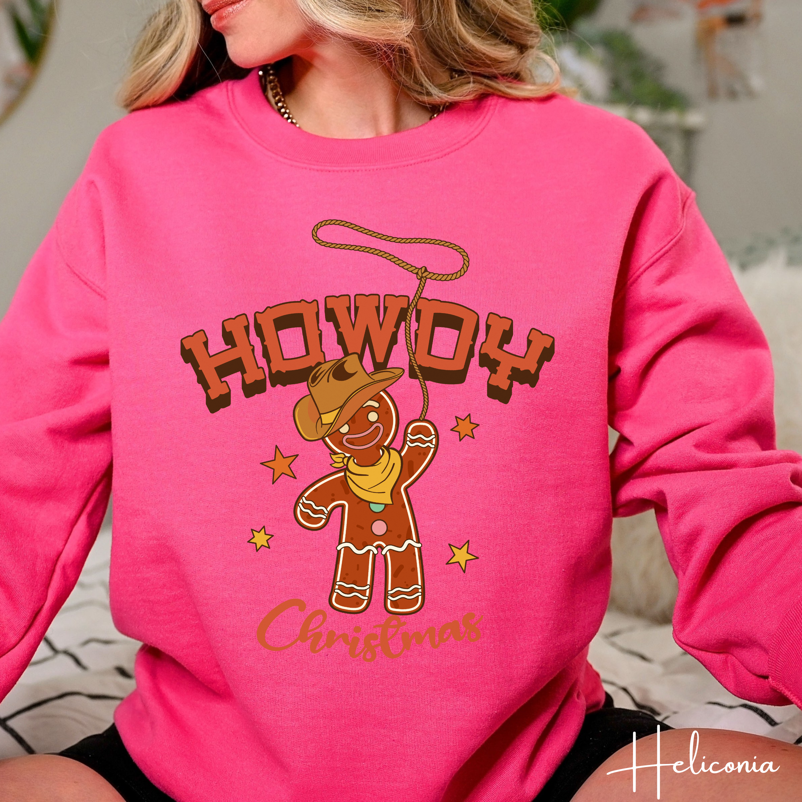 🤠🍪 Howdy Christmas Gingerbread Cowboy Sweatshirt – Western Holiday Crewneck • Cute Cowgirl Christmas Aestheti