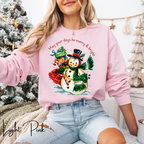 May Your Days Be Merry and Bright Sweatshirt | Vintage Snowman Christmas Gildan 18000 Sweatshirt