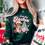 Jingle Bell Rockin Retro Christmas Gildan 18000 Sweatshirt