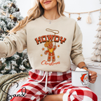 🤠🍪 Howdy Christmas Gingerbread Cowboy Sweatshirt – Western Holiday Crewneck • Cute Cowgirl Christmas Aestheti