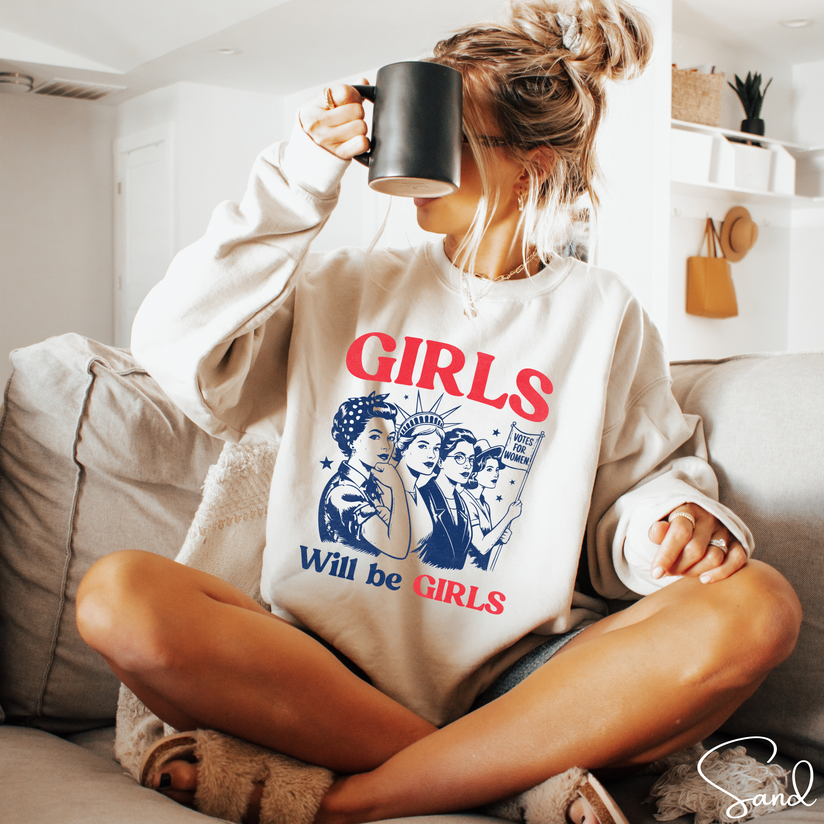 Girls Will Be Girls Shirt 💪✨ | Rosie the Riveter, Statue of Liberty &  RBG | Feminist Empowerment Sweatshirt