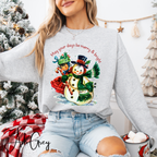May Your Days Be Merry and Bright Sweatshirt | Vintage Snowman Christmas Gildan 18000 Sweatshirt