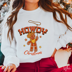 🤠🍪 Howdy Christmas Gingerbread Cowboy Sweatshirt – Western Holiday Crewneck • Cute Cowgirl Christmas Aestheti