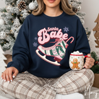 Santa Babe Retro Rollerskate Christmas T-Shirt | Vintage Holiday Graphic Gildan 18000 Sweatshirt