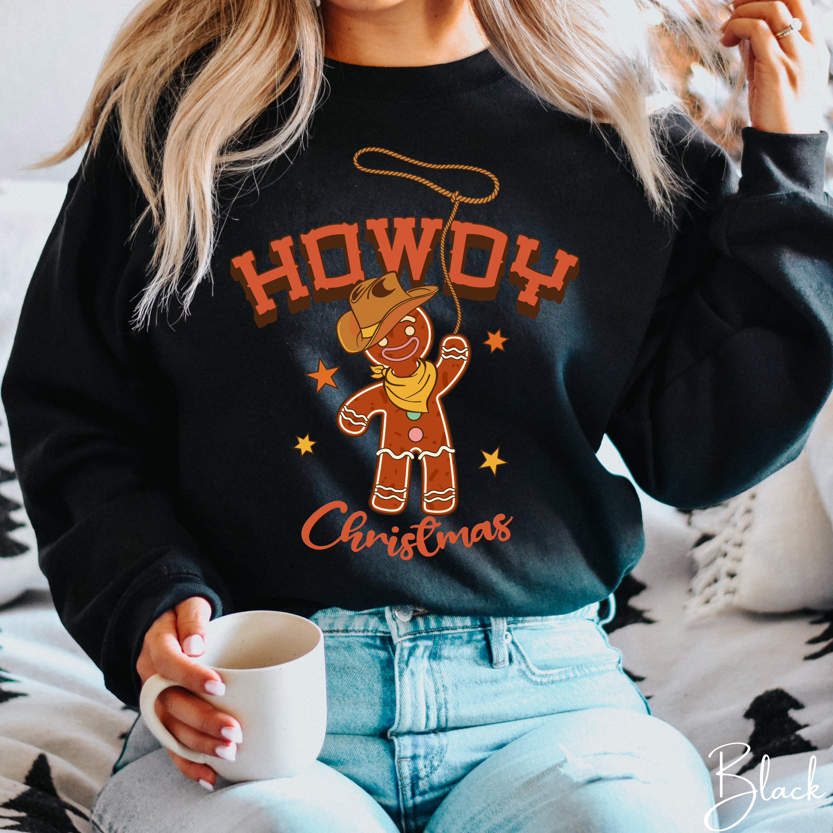 🤠🍪 Howdy Christmas Gingerbread Cowboy Sweatshirt – Western Holiday Crewneck • Cute Cowgirl Christmas Aestheti