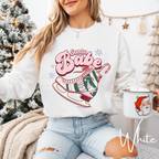 Santa Babe Retro Rollerskate Christmas T-Shirt | Vintage Holiday Graphic Gildan 18000 Sweatshirt
