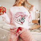 Santa Babe Retro Rollerskate Christmas T-Shirt | Vintage Holiday Graphic Gildan 18000 Sweatshirt
