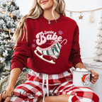 Santa Babe Retro Rollerskate Christmas T-Shirt | Vintage Holiday Graphic Gildan 18000 Sweatshirt