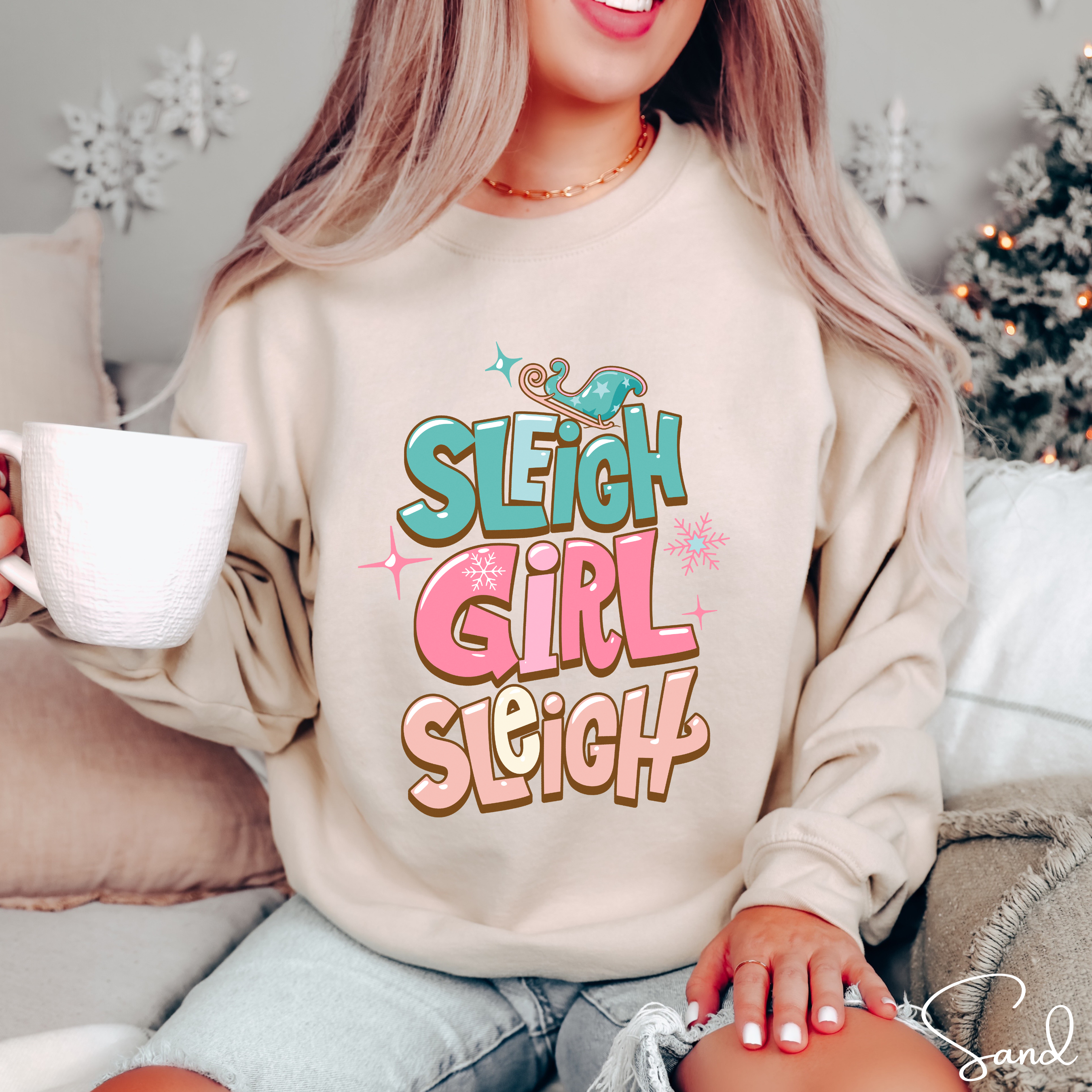 🎁✨ Sleigh Girl Sleigh Sweatshirt – Cute Sassy Christmas Crewneck • Festive Girly Holiday Aesthetic