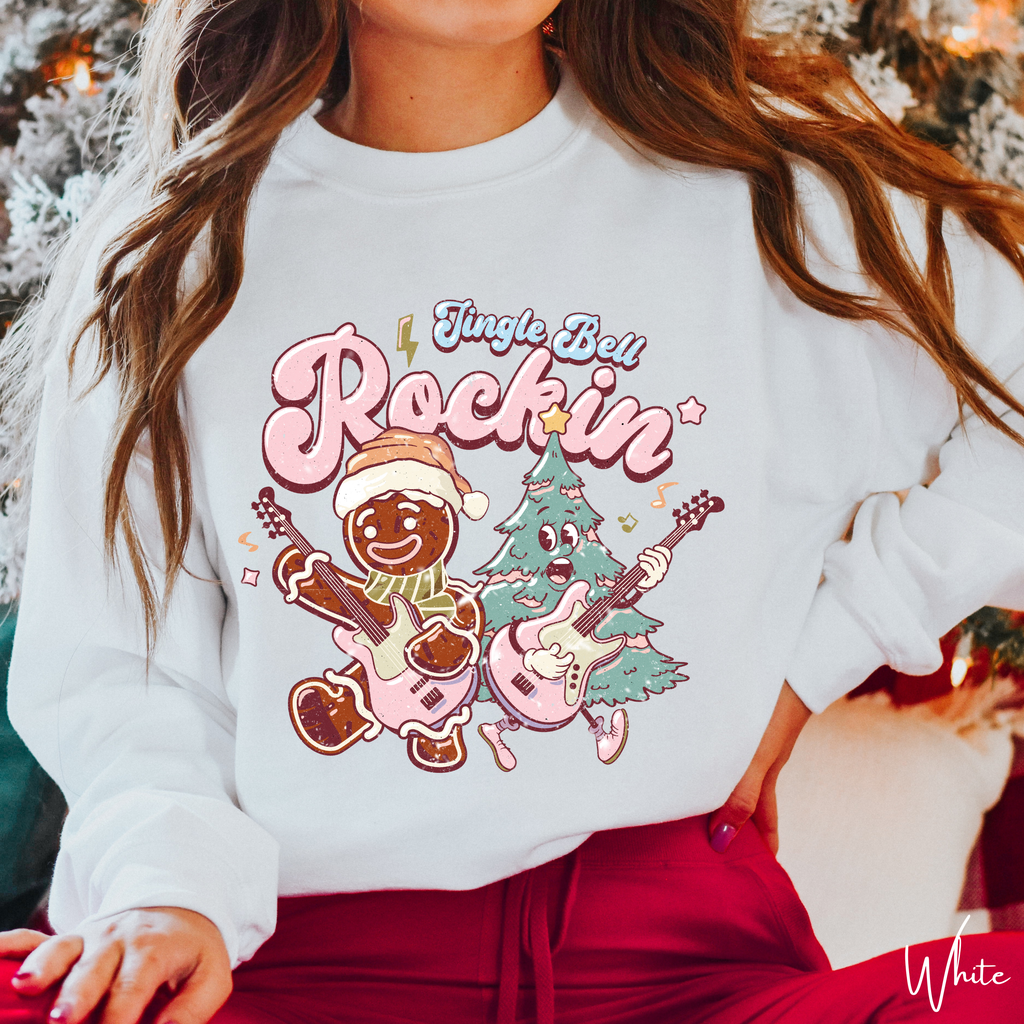 Jingle Bell Rockin Retro Christmas Gildan 18000 Sweatshirt