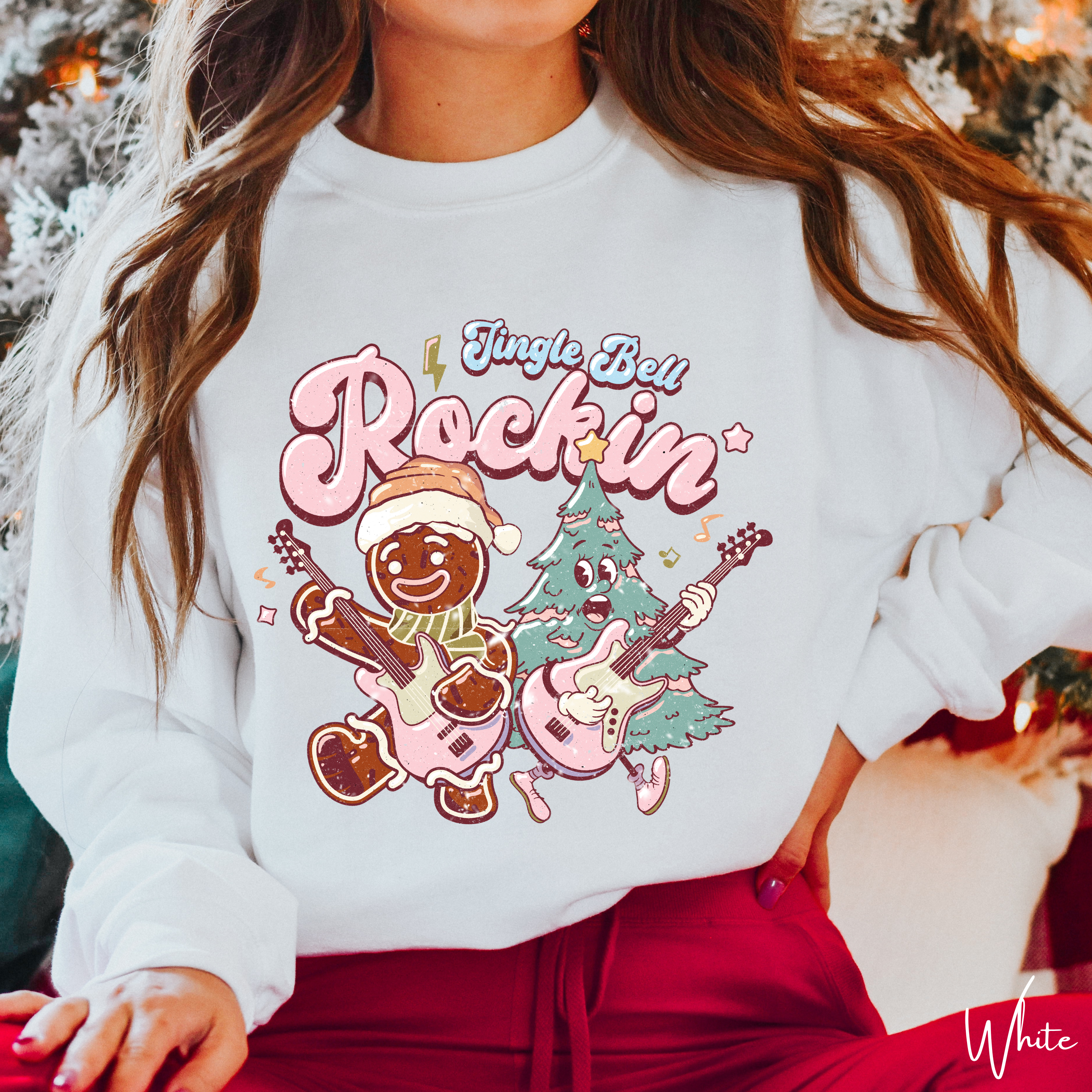 Jingle Bell Rockin Retro Christmas Gildan 18000 Sweatshirt