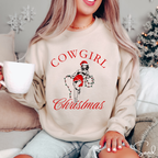 Cowgirl Christmas Vintage Sweater Gildan 18000 Sweatshirt